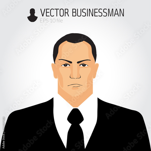 Angry businessmand avatar, businessman icon, business portrait, character photo