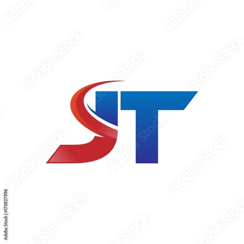 Free Download modern vector initial letters logo swoosh jt red blue - GFXLoad