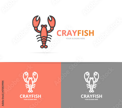 Vector lobster and cancer logo design template.