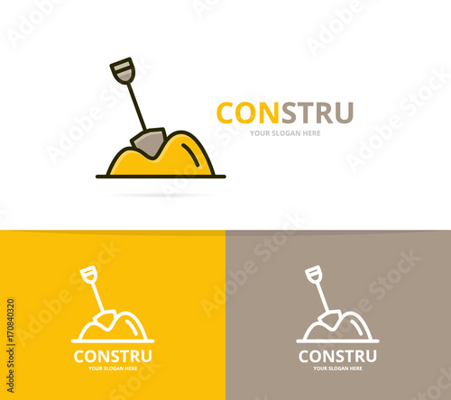 Vector of pile of sand logo design template.