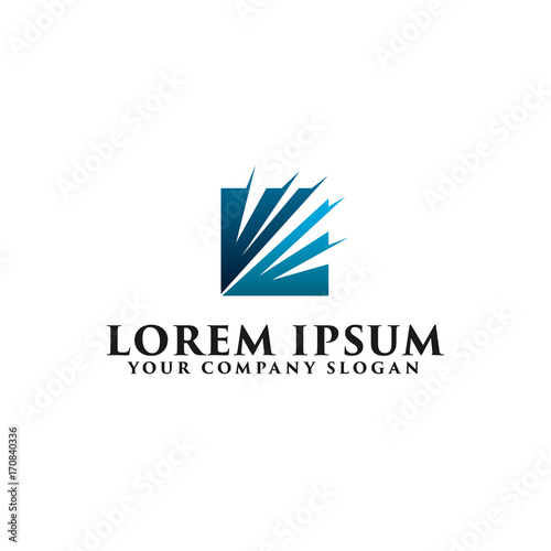 abstract squre business technology logo design concept template