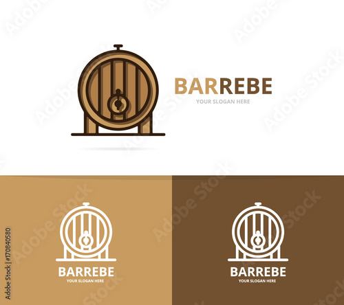 Vector of beer or wine barrel logo design template. Put and bar symbol or icon
