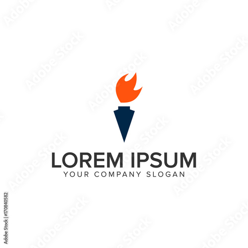torch logo design concept template