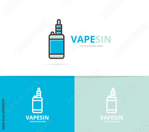 Vector of vape logo. Unique electronic cigarette and vaporizer logotype design template.