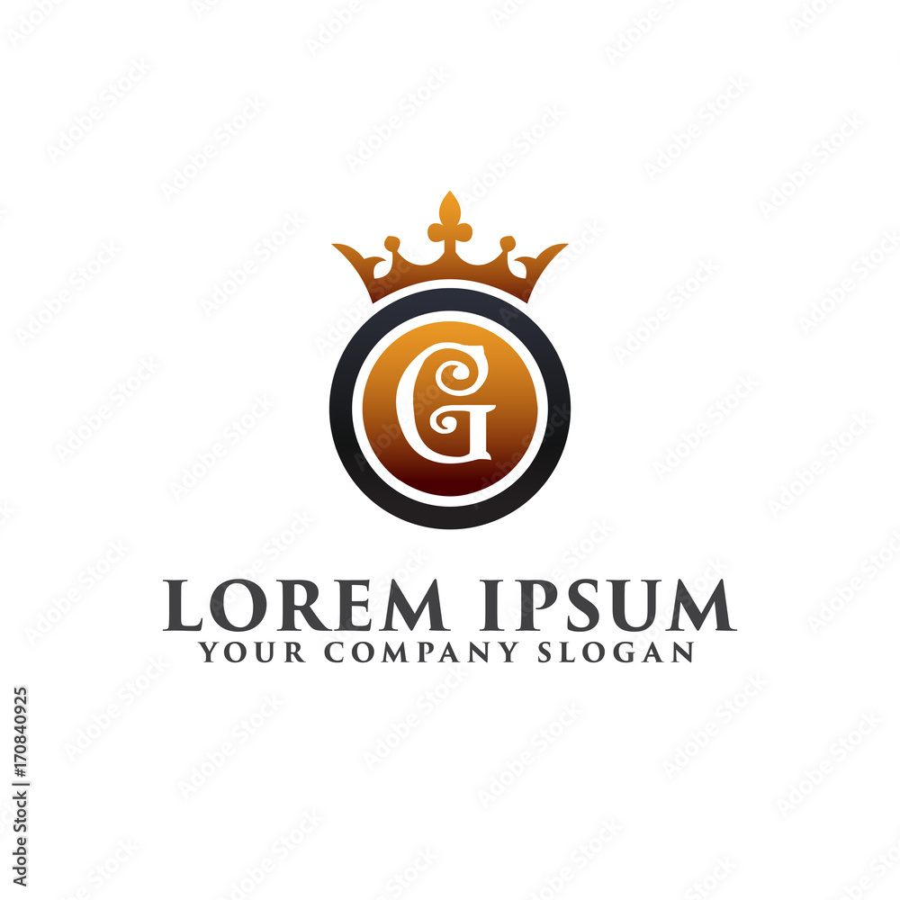 luxury Letter G with crown logo design concept template luxury Letter G with crown logo design concept template