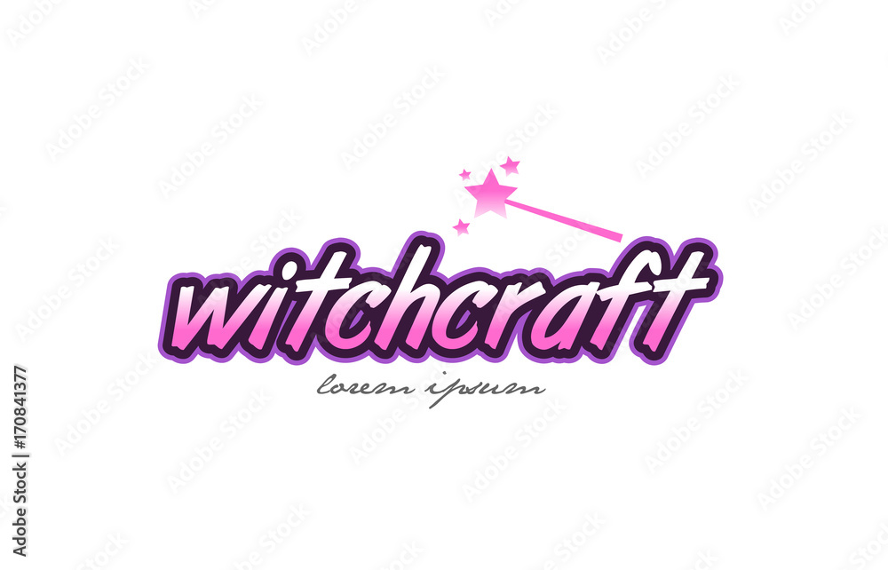 witchcraft word text logo icon design concept idea