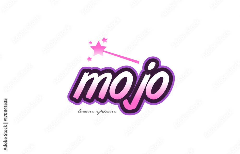 mojo word text logo icon design concept idea - obrazy, fototapety, plakaty 