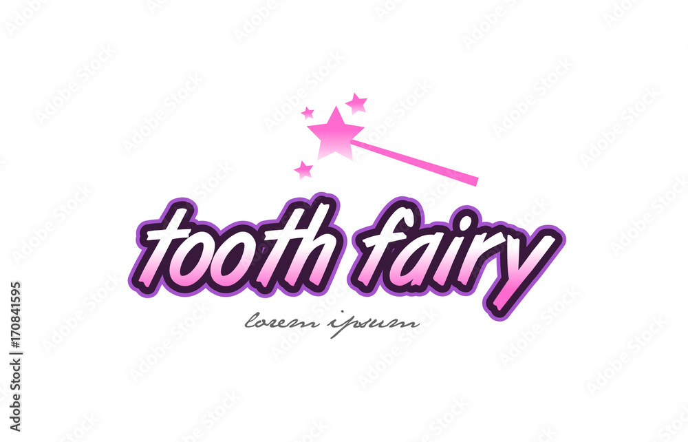 tooth fairy word text logo icon design concept idea