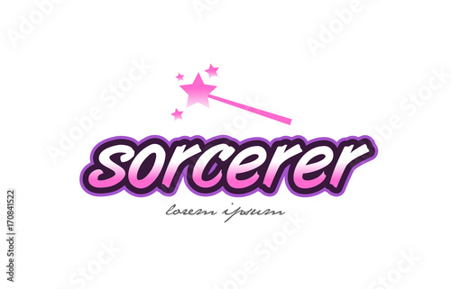 sorcerer word text logo icon design concept idea