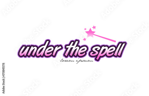 under the spell word text logo icon design concept idea