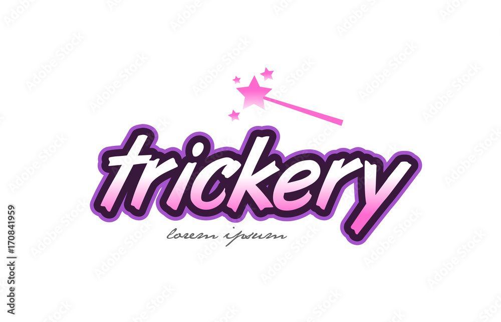 trickery word text logo icon design concept idea