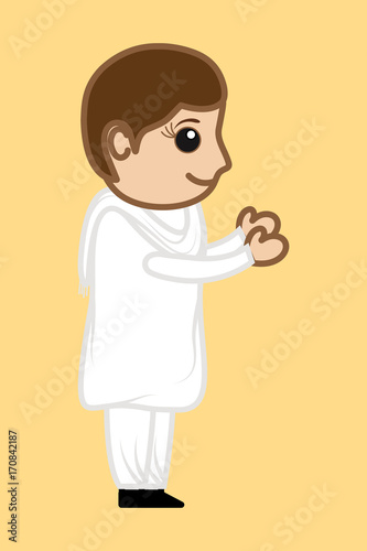 Happy Cartoon Woman Standing Pose