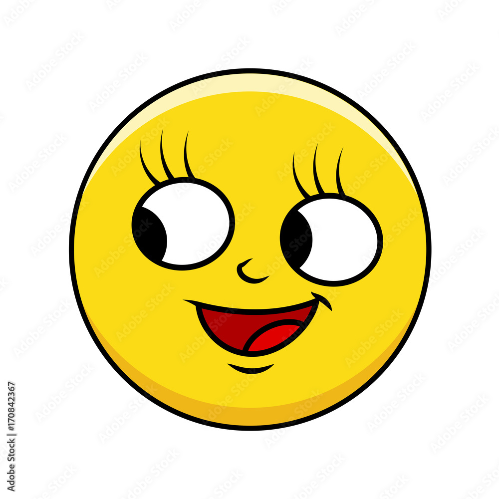 Fototapeta premium Cheerful Smiley Face Vector
