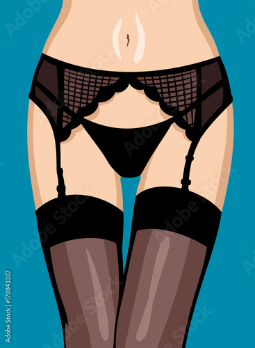 Women's thigh in the belt for stockings and stockings