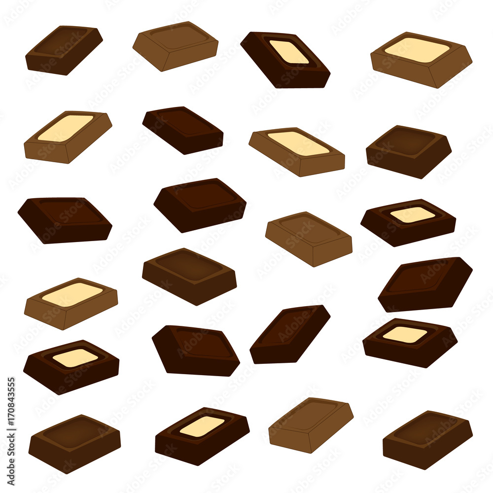 Chocolate set. Chocolate bar. Vector illustration