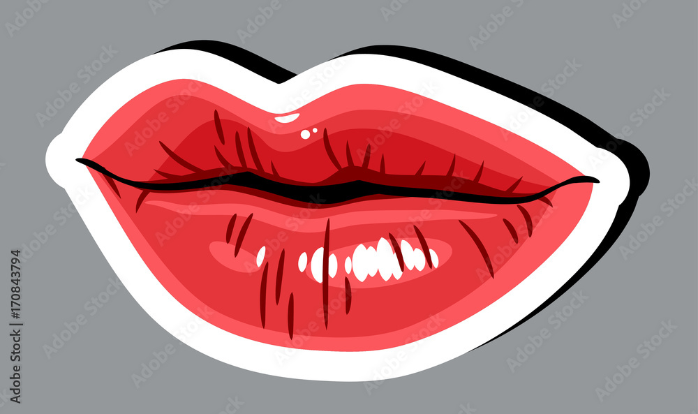 Obraz premium Sensual female lips, . Sticker, Template