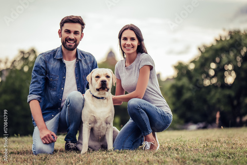 Couple with dog