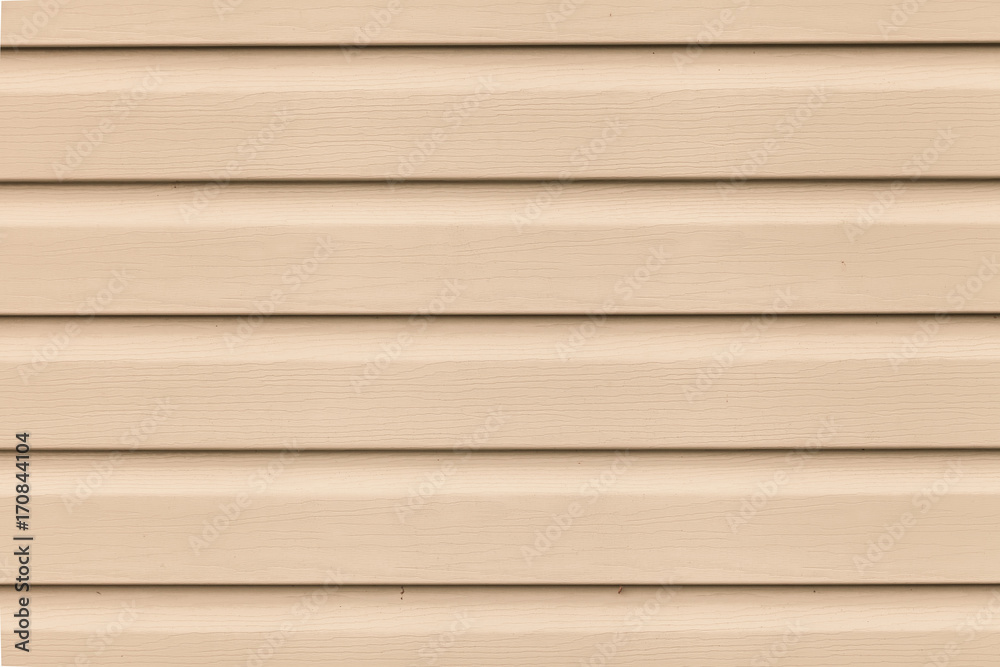 Close up Light brown (beige) vinyl wooden siding panel background with