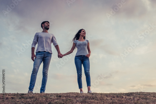 Romantic couple outdoors