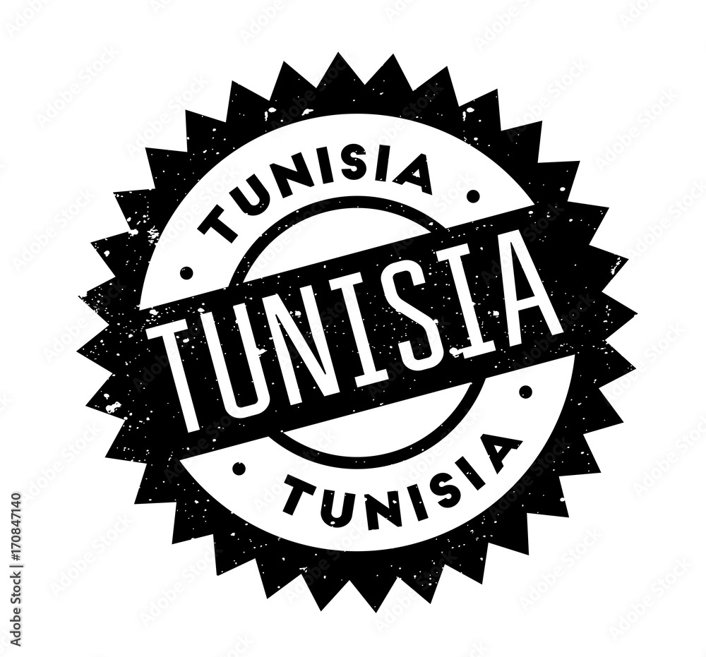 Tunisia rubber stamp. Grunge design with dust scratches. Effects can be easily removed for a clean, crisp look. Color is easily changed.