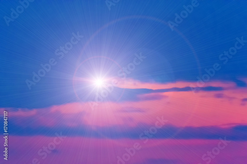 colorful sun sky as background