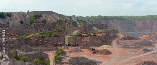 View into a porphyry mine quarry.