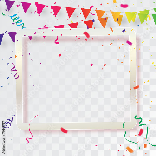 Celebration carnival. Bright colorful vector confetti background.