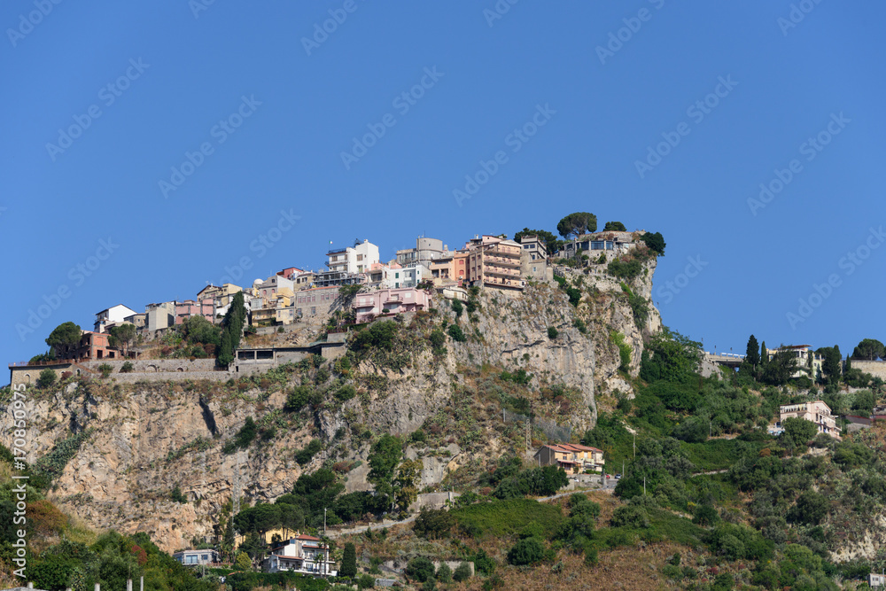 Taormina Sizilien Blick auf Castelmola