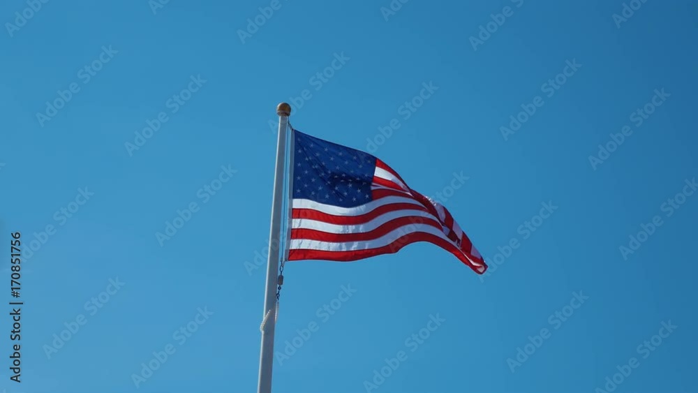 Video of USA flag waving in wind in 4K Video of USA flag waving in wind in 4K