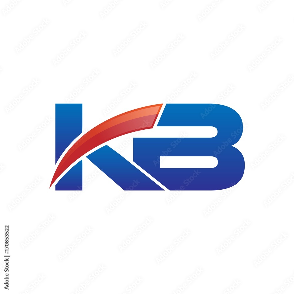 modern vector initial letters logo swoosh kb red blue modern vector initial letters logo swoosh kb red blue