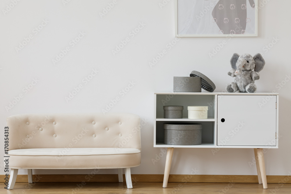 Obraz premium Designed white sofa