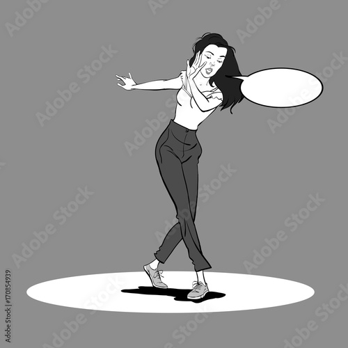 Beautiful woman dancing Charleston