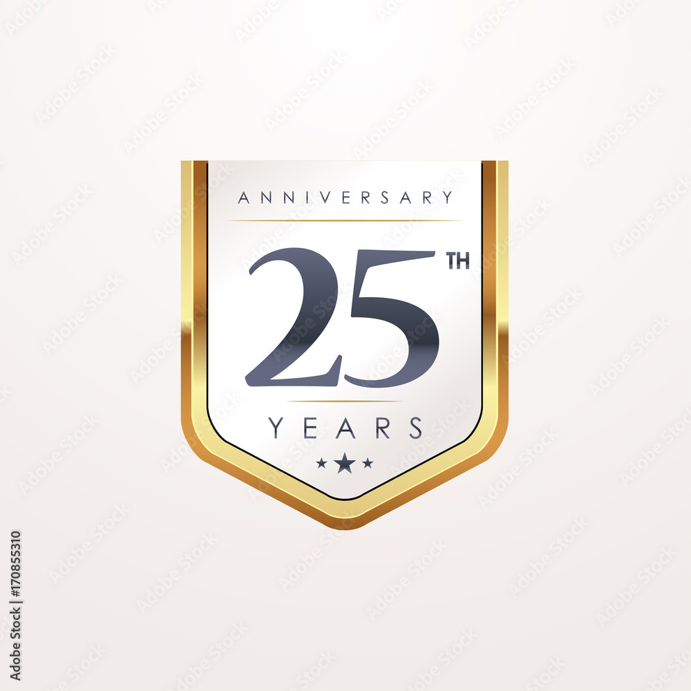 Anniversary shield flag, for celebrations and birthdays