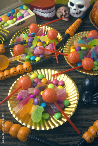 candy dessert colorful in halloween party