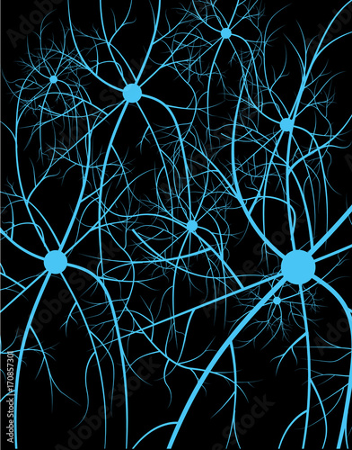 Nerve cells of the human. Strand molecule structure. Genetic and chemical compounds