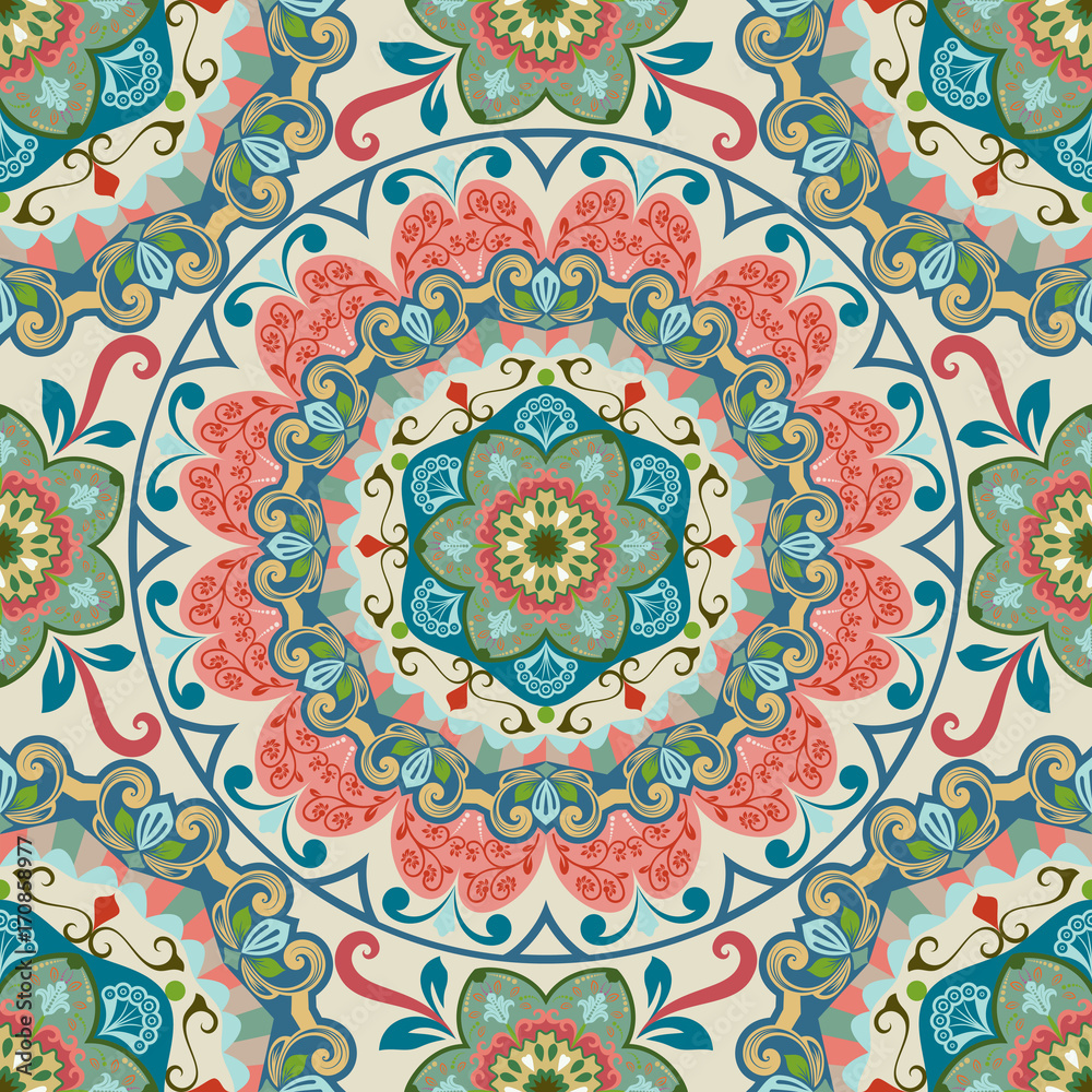 Seamless ornate mandala pattern