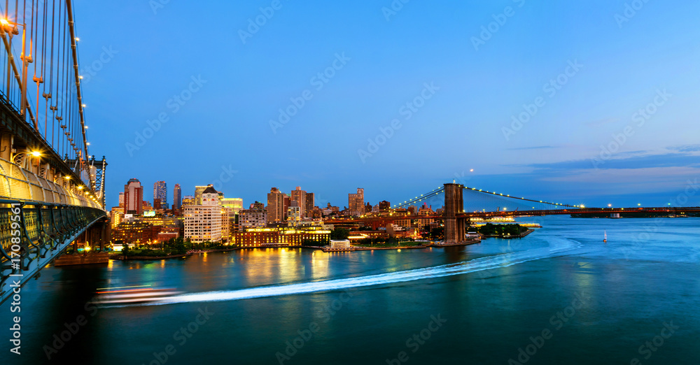 Obraz premium Widok na panoramę miasta w Nowym Jorku, USA