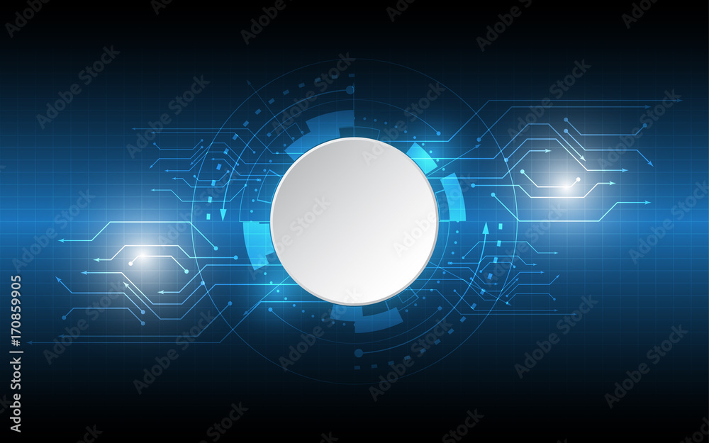 Abstract technological background circle empty space with various technology elements