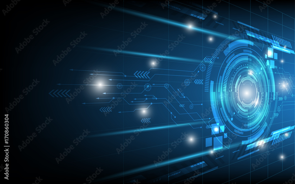 Fototapeta premium Circle Technology abstract communication hi-speed,innovation concept,perspective design