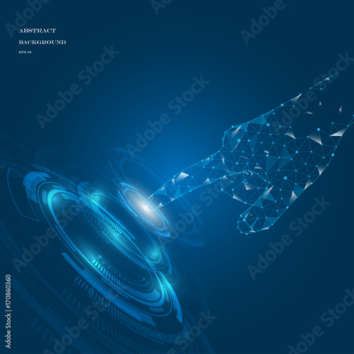 Hand touch the future abstract background innovation concept vector illustration