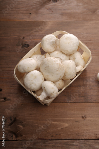 mushrooms on a wooden table