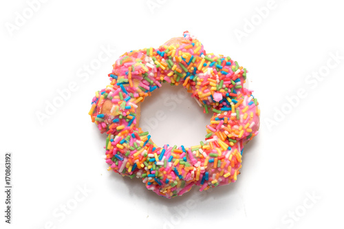 colorful doughnut isolated on white background