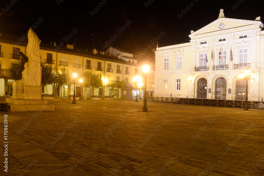 nightlife in the main square of Palencia, Castilla y Leon, Spain