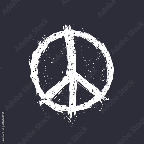 peace sign on dark vector illustration
