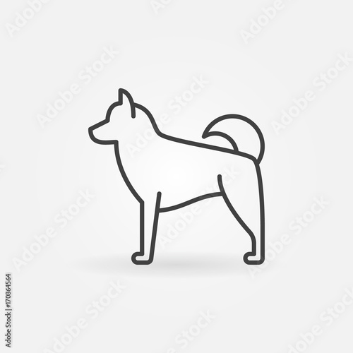 Cute dog linear concept icon