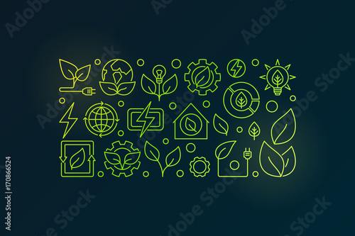Bioenergy outline illustration