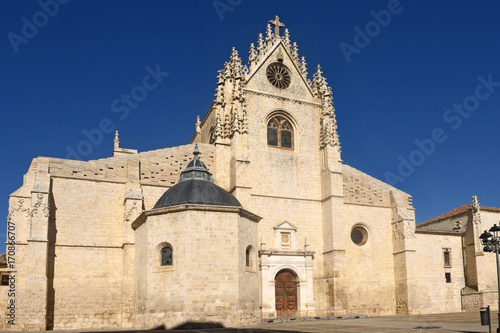 Rear facade of the cathedral of Palencia, Castilla y Leon, Spain