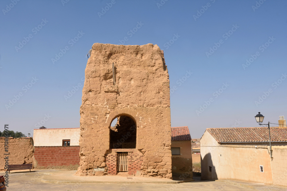 remains of San Pedro Church, Valdunquillo,Valladolid province, Castilla y Leon, Spain