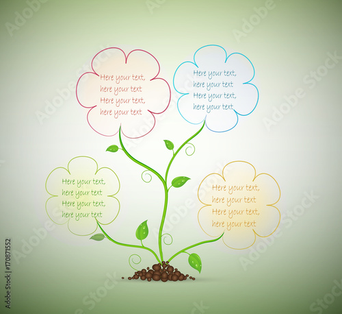 green sprout plant with space for text on the soil isolated 