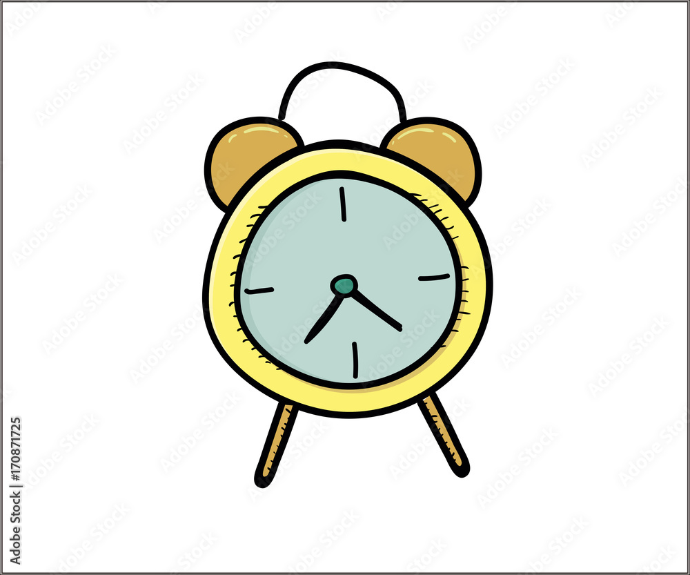 Bedroom alarm clock. Vector doodle illustration in eps10 Bedroom alarm clock. Vector doodle illustration in eps10